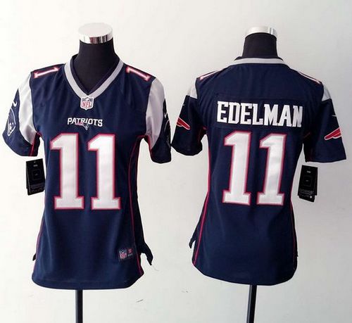 Nike Patriots #11 Julian Edelman Navy Blue Team Color Women's Stitched NFL New Elite Jersey